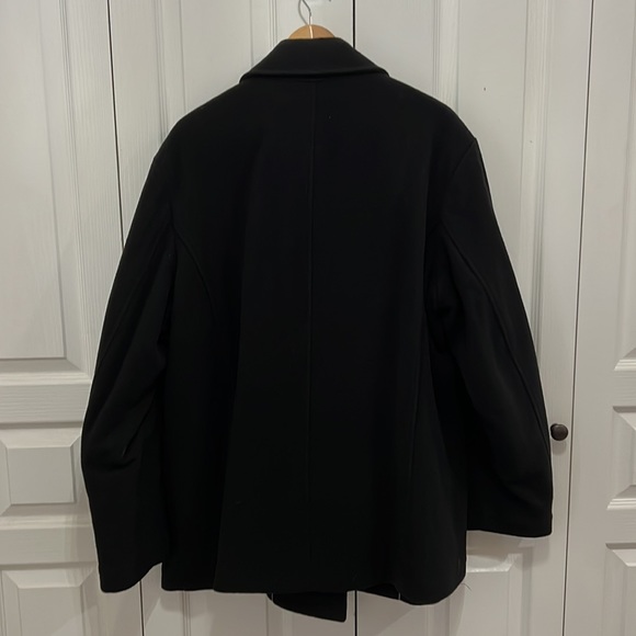 Pronto Uomo Brand Black Wool Pea Coat XL - Picture 6 of 7